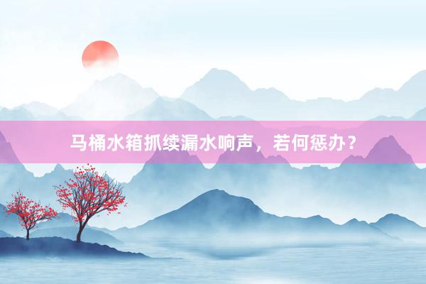 马桶水箱抓续漏水响声，若何惩办？